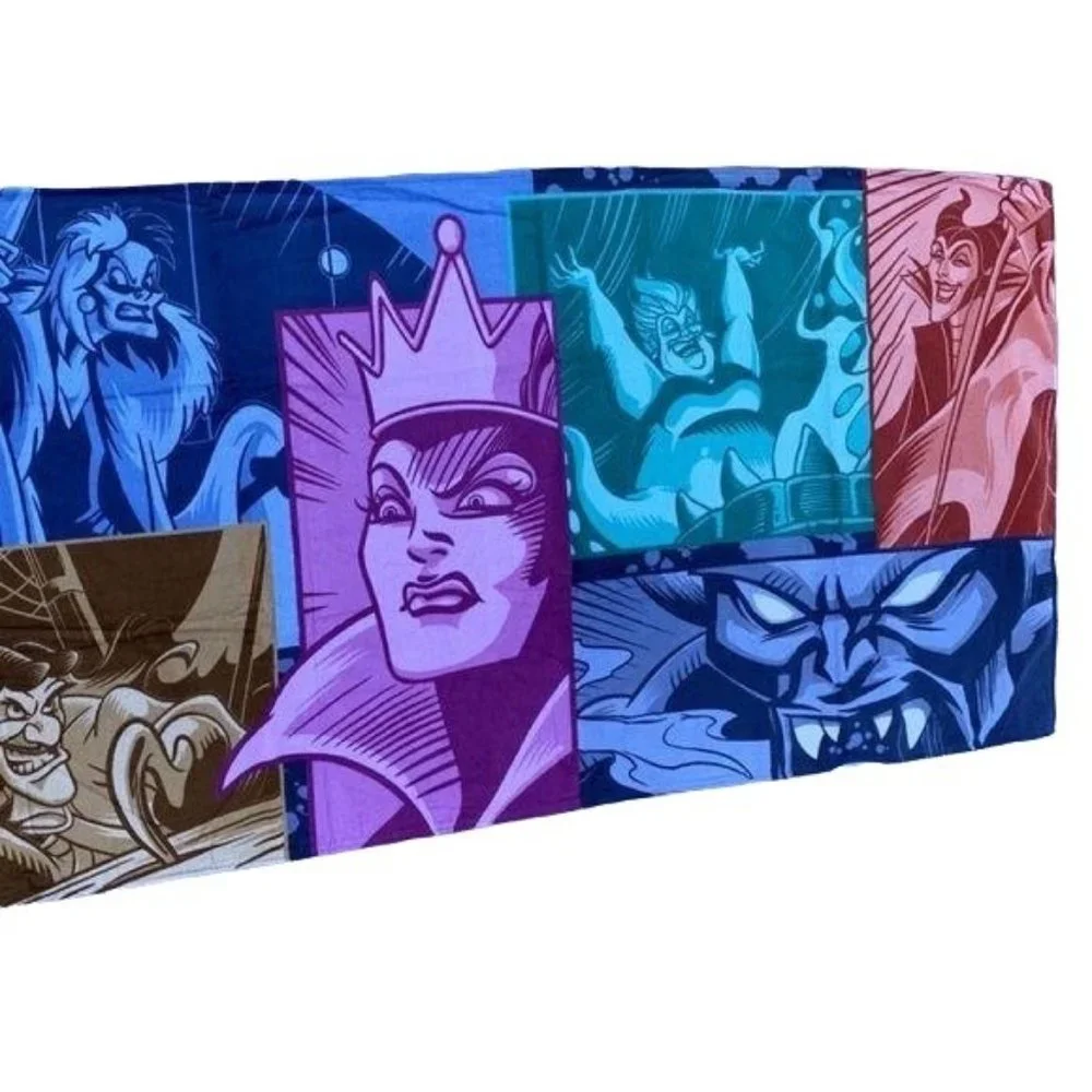 Disney Parks Villains Evil Queen Ursula Maleficent Captain Hook Beach Towel